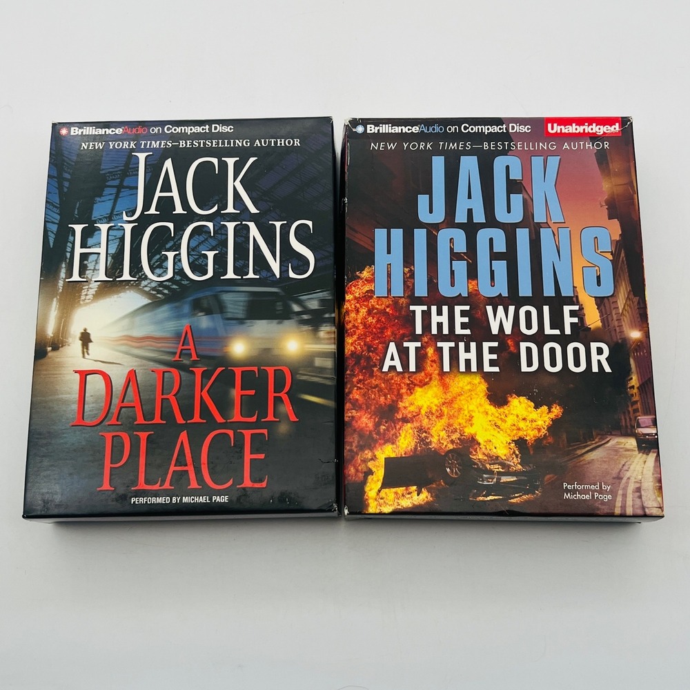 Jack Higgins Audiobook CD Lot A Darker Place & The Wolf at the Door Sean Dillon